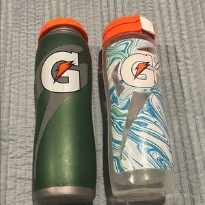 Gatorade Green and Blue Water Bottles